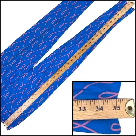 LuLaRoe Breast Cancer Awareness Leggings Blue Pink Ribbon One Size - Picture 10 of 11